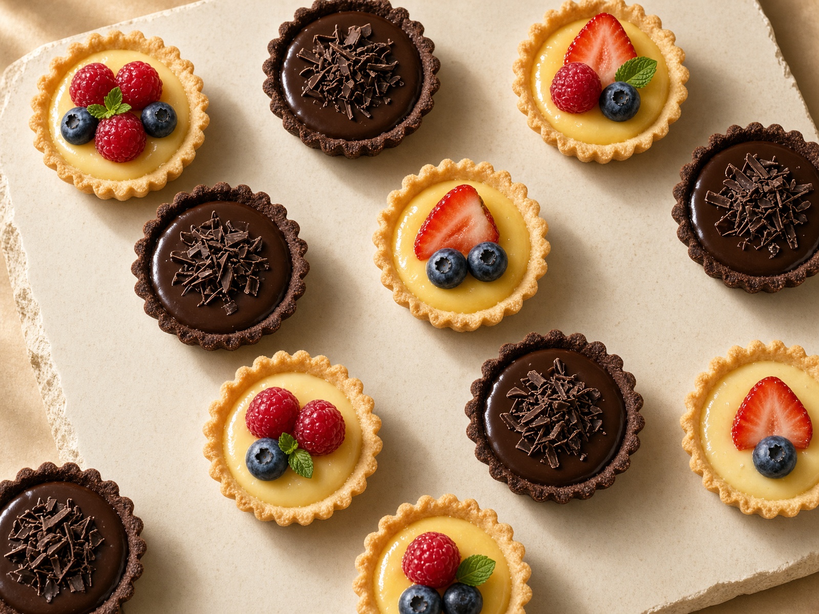 Finished fruit tarts