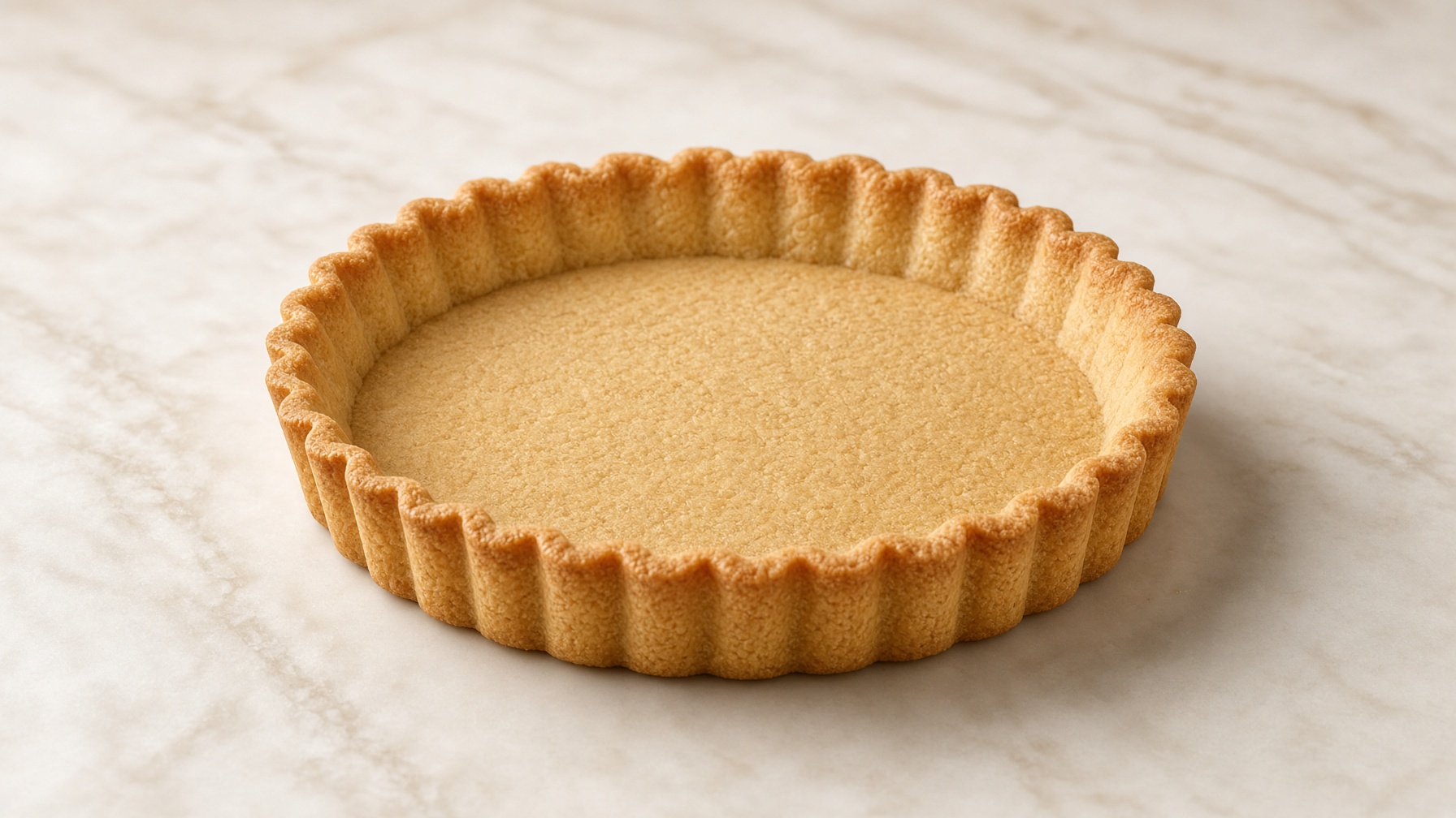 Nine-inch vanilla butter tart shell, round fluted