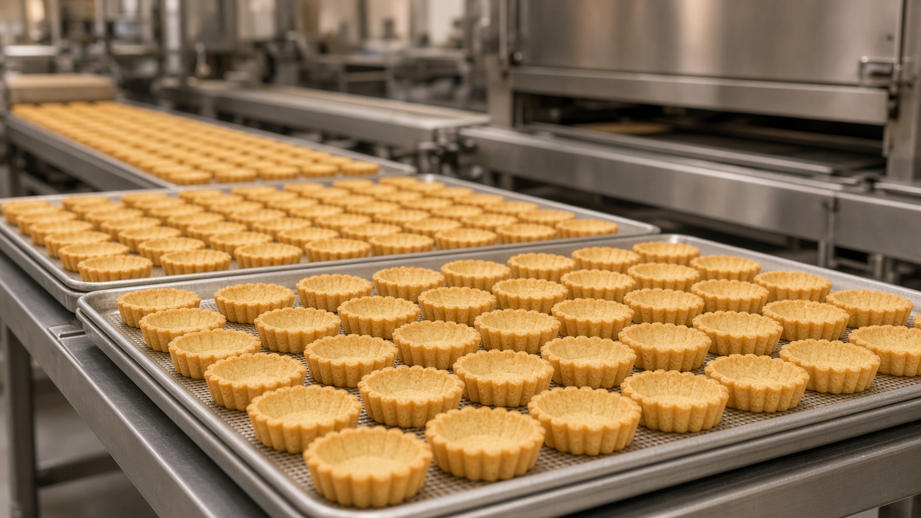 Tart shells on the Irwindale production line